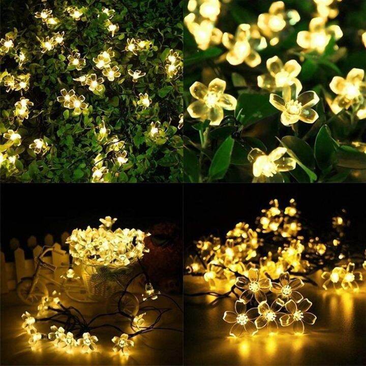 พร้อมส่ง-ไฟตกแต่งโซล่าเซลล์-led50ดวง-10เมตร8โหมดการใช้งานsolar-ไฟพลังงานแสงอาทิตย์-10ม-100led-rgb