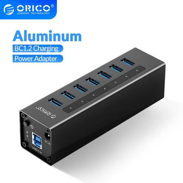 อลูมิเนียม-orico-ฮับ3-0-usb-พอร์ต4-7-10ความเร็วสูงพร้อมตัวแยกการชาร์จ-bc1-2อะแดปเตอร์ที่รองรับไฟ12v-สำหรับ-macbook