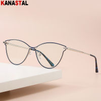 Women Blue Light Blocking Glasses Metal Hollow Cat Eyeglasses Frames Eyewear Prescription Myopia Hyperopia Reading Glasses 1.56