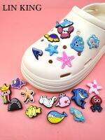 【CW】✱  Kawaii Shoe Charms Crab Starfish Buckle Clog Accessories Croc Pins Decoration Adult Kids