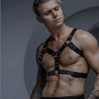 แฟชั่น PU หนัง Suspenders สำหรับผู้ชาย Body Restraint Buckle ปรับเข็มขัดเสื้อกั๊กสายรัด ces Harness Chest Tirantes Hombre