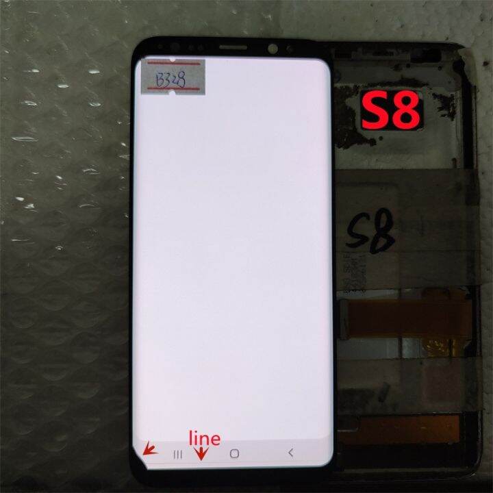 จอ-lcd-สำหรับ-samsung-galaxy-s8-amoled-ของแท้-g950-s8-g950f-จอแสดงผล-lcd-แบบสัมผัสหน้าจอแปลงเป็นดิจิทัลโดยใช้จุดสีดำหรือมีสาย