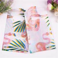 2021 Fashion 50pcs/lot 9x15cm High Quality Luxury Small Plastic Flamingo Gift Bags For Party