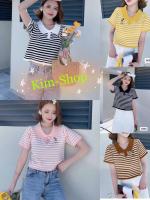 ❤️Kim-shop*?พร้อมส่ง*เสื้อคอปก ปักลาย ไหมพรม เสื้อโปโลหญิงแฟชั่น สินค้าตามแบบตามลาย