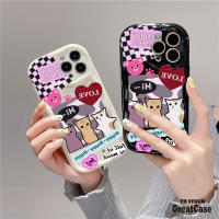 ins fashion เคสโทรศัพท์แบล็คพิงค์ iPhone 11 เคสไอโฟน คลื่น ชัดเจน เคสโทรศัพท์ for Iphone 11 12 13 14 15 Pro Max XR 7 8 Plus X XS MAX SE แมวเย็นสีดำ กันกระแทก TPU เคสมือถือ