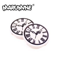 MARUMINE นาฬิกา2จานกลม30ชิ้น2X2x เวลาโรมันบล็อกตัวต่อคลาสสิกก่อสร้างอิฐ MOC ของเล่นประกอบเมือง