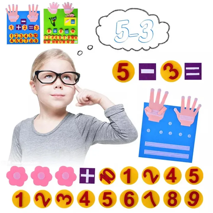 Kid Montessori Toys Felt Finger Numbers Math Toy Children Early ...