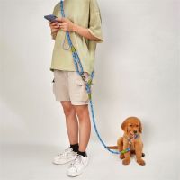 Multifunction Dog Leash Hands Free Dog Traction Rope Cross-Body Pet Leash Reflective High Visibility for Nighttime Walks B03E