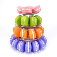 4 ชั้นขาตั้งจอแสดงผล Macaron Cupcake Tower Rack เค้กถาด PVC สำหรับงานแต่งงานวันเกิดเค้กตกแต่งเครื่องมือ Bakeware-zakua