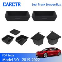 CARCTR Car Trunk Side Storage Box for Model3 Y 2019-2022 Lower Seat Storage Central Control Box For Tesla Interior Accessories