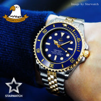 AMERICA EAGLE นาฬิกาข้อมือผู้ชาย สายสแตนเลส รุ่น AE8019G - SilverGold/Blue