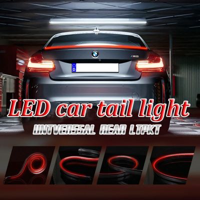 สปอยเลอร์ Stiker Mobil Hitam Karbon 120ซม.,ลาย Lampu Rem Led, Lampu Sein Mengalir Tahan Air Warna Mimpi Merah