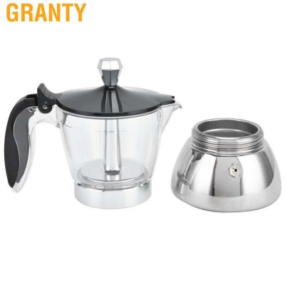 Granty 4 Cup Stainless Steel Coffee Maker Stovetop Moka Pot Kitchen Supplies