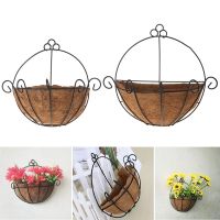 Flowerpot Iron Coconut DIY Garden Hanging Planters Wall Baskets Pot Half Round Y5GB