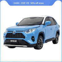 2021 Diecast 132 Toyota RAV4 Alloy Car Model Sound Light Can Open The Door Metal Toy Car Boy Gift Christmas Toys For Children