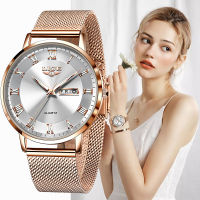 New LIGE Women Ultra-Thin Watch Top nd Luxury Watches Fashion Ladies Clock Stainless Steel Waterproof Calendar Wristwatch+Box