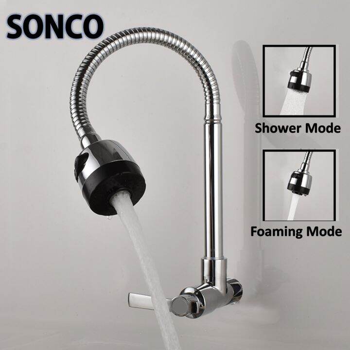 SONCO Kitchen Faucet Flexible Basin Kitchen Sink Tap Faucet Single Cold