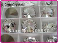 100pcs/Lot  Color Clear/Crystal 10mm Rivoli Crystal  Free Shipping! Chinese Top Quality Crystal Rivoli Beads