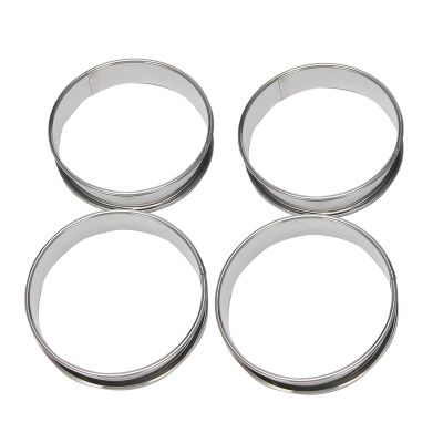 4 Inch Muffin Rings Crumpet Rings, Set of 10 Stainless Steel Muffin Rings Molds Double Rolled Tart Rings Round Tart Ring