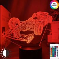 F1 1 Racing Car 3d Illusion Led Night for Child Bedroom Decorative Nightlight Kids Room Desk Lamp