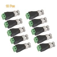 10 Pcs BNC Male CC Coaxial Camera Adapter Video Balun Connector