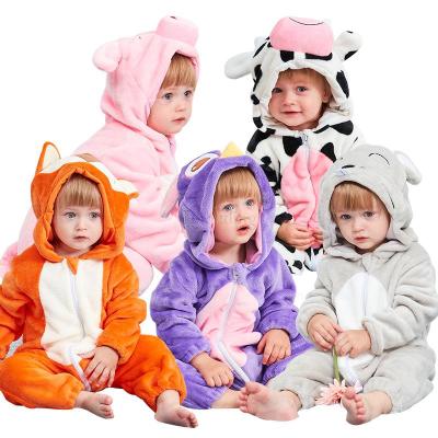 Baby Rompers Winter Flannel Baby Girls Onesies Infant Newborn Clothing Fox Cow Costume Baby Pajamas Blankets Sleepers Jumpsuits