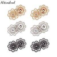 24 Sets Alloy Flower Snap Buttons 21mm 3 Assorted Colors Vintage Metal Sew On Press Snap Button Fasteners clothes Accessories