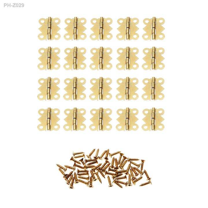 20pcs-lot-butterfly-hinges-mini-gold-4-holes-17x20mm-cabinet-drawer-stainless-steel-retro-butt-jewellery-box-wood-wine-decor