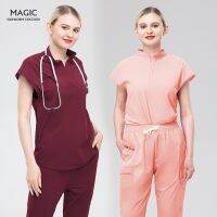 Breathable Cloth Heathy Beauty Wear Nursing Uniforms Elastic Spandex Clinic Suit Hospital Doctor Clothing Female Scrubs Workwear