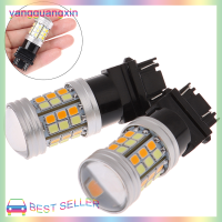 yangguangxin Xiangsionong 2ชิ้น3157 LED สีเหลืองอำพันสีขาวด้านหลังเลี้ยวที่จอดรถหลอดไฟพลังงานสูง