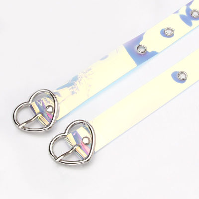 Peach Heart Button Womens Belt Korean Edition Decorative Eye Belt Fashion Versatile Belt for Girls  MI8V
