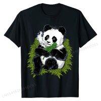 Panda Eating  Cannabis Panda Funny Weed Panda T-Shirt Fashionable Mens T Shirt Printing Tops Shirts Cotton Normal