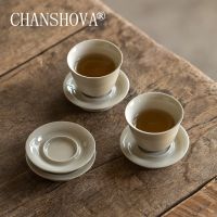 CHANSHOVA 30/40/50ml Chinese style Glaze Ceramic small coffee cup saucer set teacup set Drinking Utensils China Porcelain H413