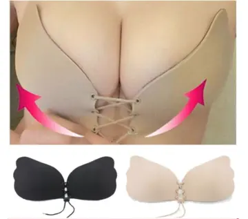 Shop Malaysia Ready Stock Invisible Bra Strapless Butterfly Nu Bra Silicone  Push-up A,b,c,d Cup Non-wired Bra 拉拉女神 online - Jan 2024