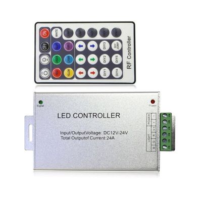 ตัวควบคุมไฟ LED IR ระยะไกล RGB RF DC 12V 24V 24A ซัพพลายสำหรับแถบ LED แบบ SMD 3528 5050 2835