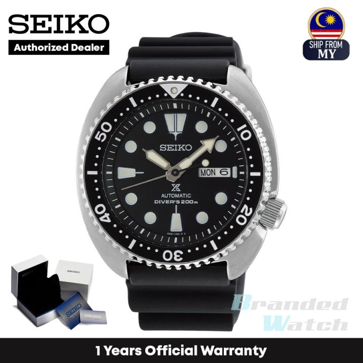 Official Warranty] Seiko SRPE93K1 Men's Prospex Turtle Automatic Diver's  200M Black Dial Silicone Watch | Lazada