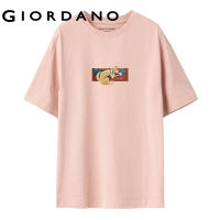 GIORDANO Women Geto2.Net Series T-Shirts Crewneck Short Sleeve 100% Cotton Tee Fashion Print Summer Casual Tshirts 99393109