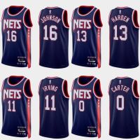 เสื้อคุณภาพสูง เสื้อกีฬาบาสเก็ตบอลแขนกุด ลาย HT1 NBA Jersey Brooklyn Nets Harden Johnson Carter Irving TH1