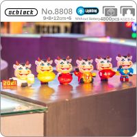 SC Spring Festival Ox Year Lucky Hero Fish Cow Pet Animal Light DIY Mini Diamond Blocks Bricks Building Toy for Children no Box