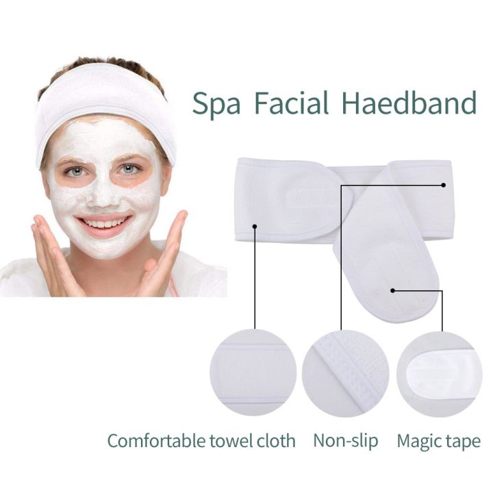 eyelashes-extension-spa-face-headband-wrap-head-terry-cloth-headband-make-up-stretch-towel-with-magic-tape-makeup-accessories-adhesives-tape