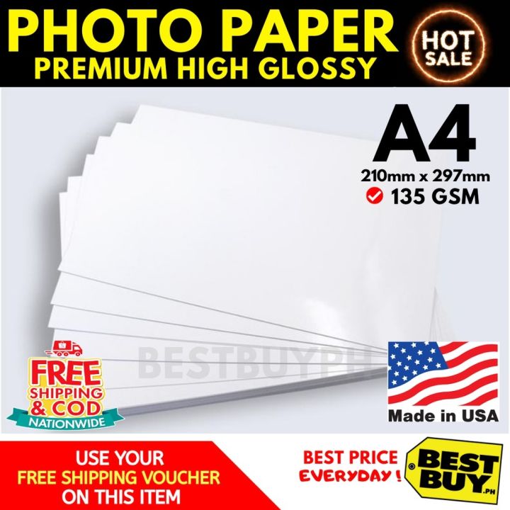 A4 Photo Paper - High Glossy(USA) 135gsm | Lazada PH