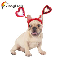 ผ้าคาดหัวสัตว์เลี้ยง SunnyLady สำหรับสุนัขแมวปรับรูปหัวใจได้สายรัดอุปกรณ์ถ่ายภาพที่คาดผมหวานสำหรับลูกสุนัข