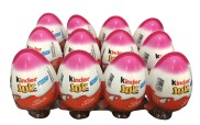 Kinder Joy Vỉ 12 Trứng Hồng Bánh Xốp Sô Cô La Chấm Sốt Sữa