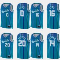 เสื้อคุณภาพสูง เสื้อกีฬาบาสเก็ตบอลแขนกุด ลาย HQ1 NBA Jersey Charlotte Hornets Bridges Hayward Richards Lewis QH1