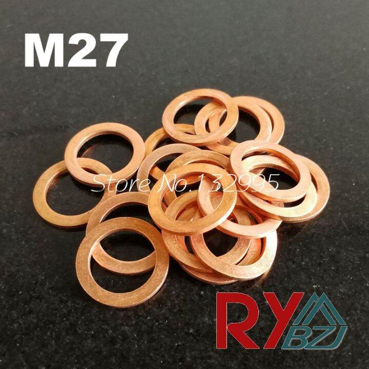 Copper Flat Washer M27 Seal Gasket Inner Diameter 27mm Sealing Ring
