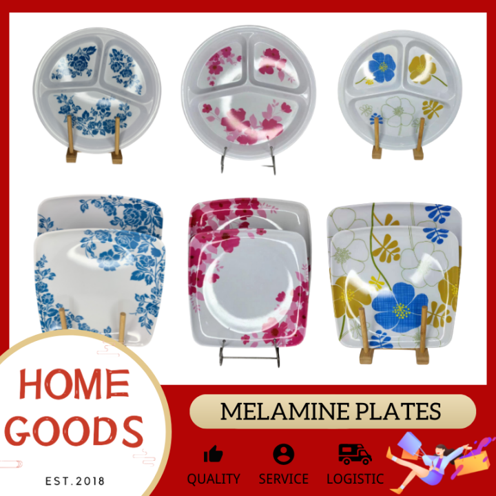 HOMEGOODS [1PC] High Quality Melamine Ware Round Plates with divider