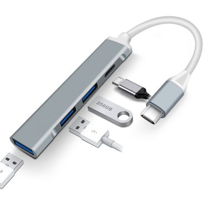 USB C ฮับ3.0 Type C 3.1 USB 4พอร์ตอะแดปเตอร์ OTG เครื่องแยกอเนกประสงค์สำหรับ Xiaomi Lenovo คอมพิวเตอร์เครื่องโปรพีซีอากาศ Macbook Pro 13 15