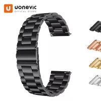 Uonevic สายนาฬิกาสแตนเลส,สายนาฬิกาข้อมือสำหรับ Samsung Watch 3 41มม. 45มม. SAMSUNG Galaxy Watch 42 46มม. เกียร์ S3เกียร์ S2คลาสสิกปล่อยเร็ว18มม. 22มม. 20มม. 24มม.