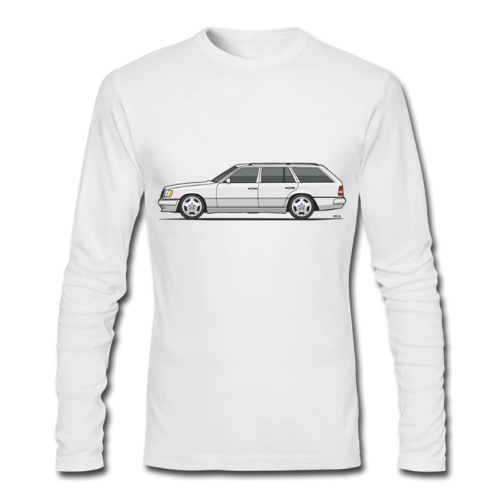 man-car-mercedes-w124-เสื้อยืดผู้ชายตลก-tee-สำหรับขายแขนยาวชายเย็นการ์ตูนเสื้อยืดท็อปส์