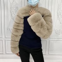 [COD] Jacket Fashion Faux Fur Cropped Coat Fluffy Short 2021 New Sleeves